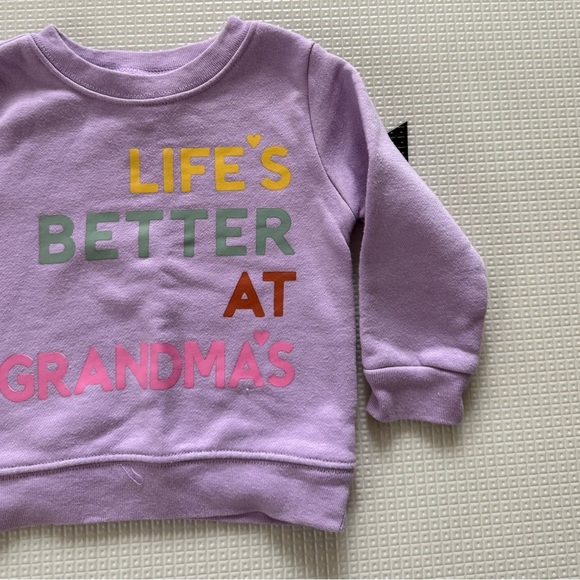 Garanimals|Baby girl crewneck sweater,fleece lined,Life is better at Grandma’s• - Picture 3 of 5